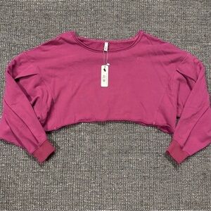 🆕 Glam Long Sleeve Crop Sweatshirt Top